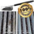 Hot sale bbq tool stainless steel spring barbecue brush with a scraper